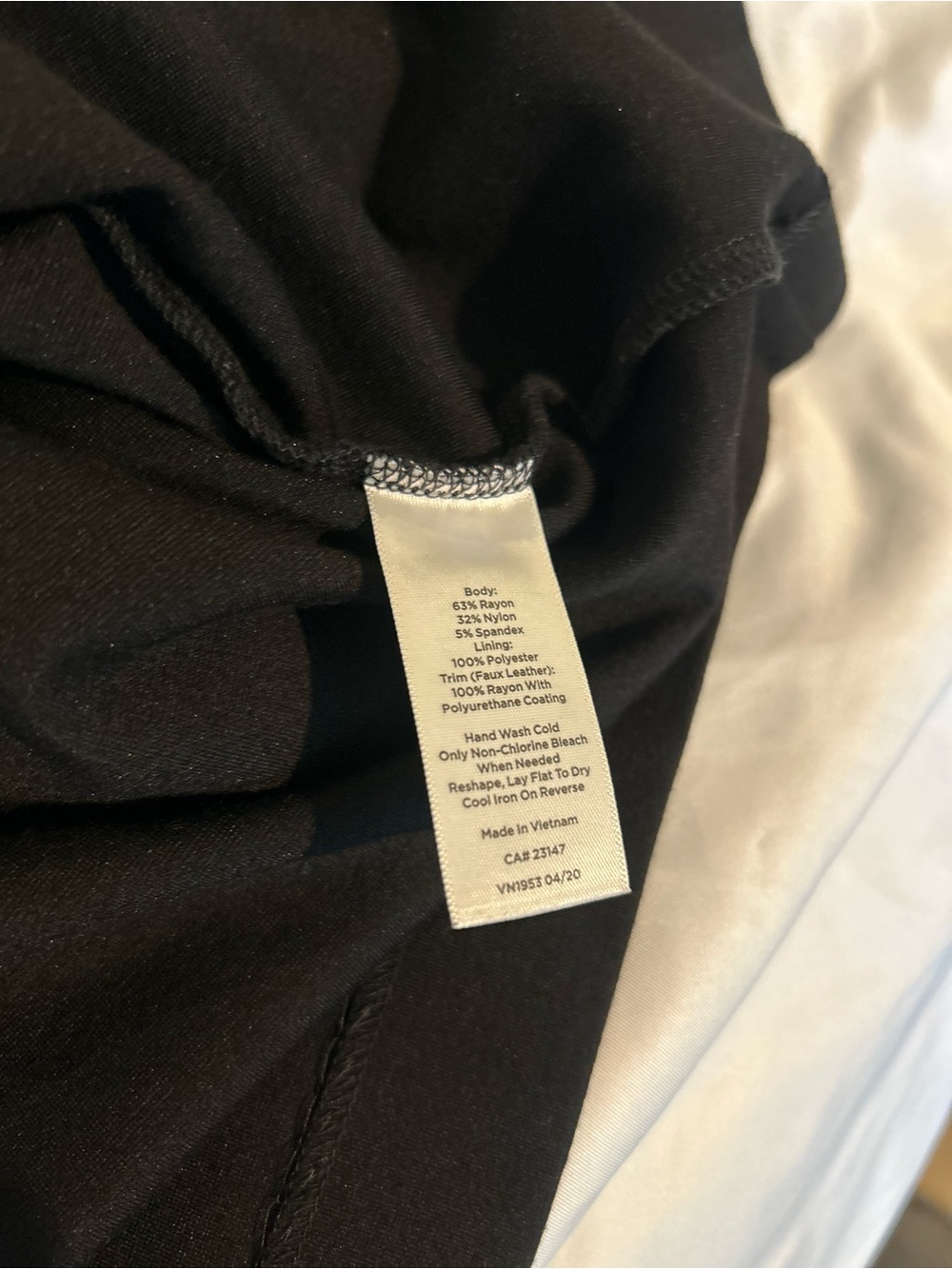 Talbots Black Sheath Midi Dress Faux Leather Trim Size 6 - Picture 6 of 6